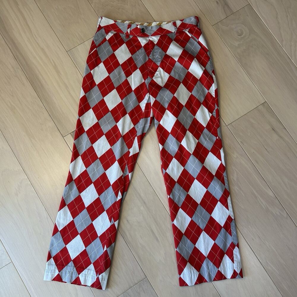 Loudmouth Red Argyle Golf Pants Men’s 30x30